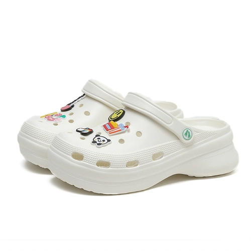 Tide, тапочки в стиле Crocs на платформе, нескользящие модные пляжные мюли, закрытый носок, подходят для носки на улице