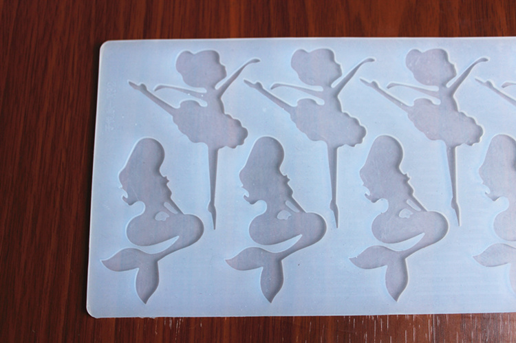 Silicone khuôn nàng tiên cá nhảy phim hoạt hình bánh kẹo kẹo khuôn fondant trang trí tự làm dụng cụ nhà bếp khuôn kem silicon