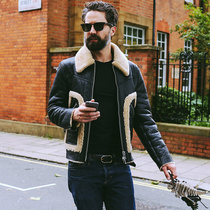 GG LIMITED Haining fur one-piece mens leather jacket short winter thickened leather fur coat Europe and the United States