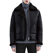 Lamb hair thickened coat Hunting fur one-piece leather male leather handsome sheepskin B3 motorcycle suit 21 winter new