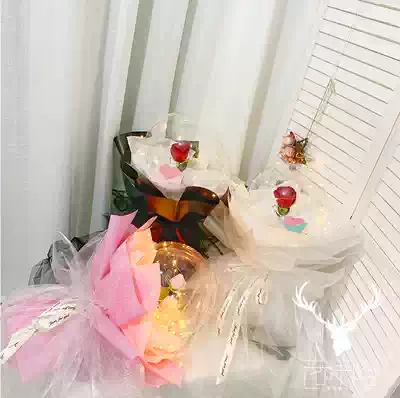 Tanabata Valentine's Day Hangzhou florist vibrato with the same diy space rose net red Bobo ball rose rose