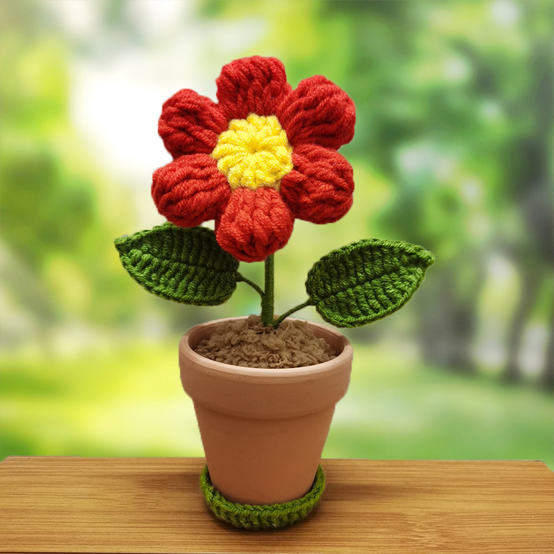 Pure handmade wool thread weaving hooked up to seven colorful puffles Flower Festival Birthday Gift Office Pendulum hanging ornament placed