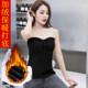 New style velvet wrapped chest inner layer for women with bow tube top with chest pad and integrated velvet thermal vest