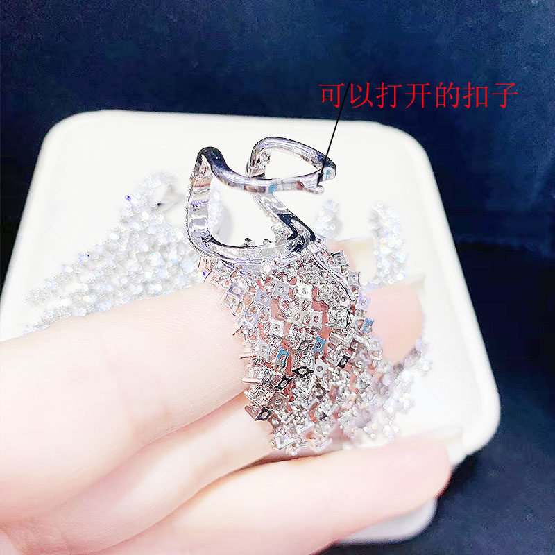 O1CN010jKM5c1YOwZC2Vl9d !!891893050 Silver Micro Inlaid Zircon Pearl Long Tassel Necklace Sweater Chain Accessories