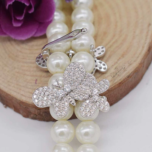 Аксессуары, ожерелье из жемчуга, застежка, серебро 925 пробы