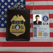 American metal badge bead chain document clip Document card bag Coin clip badge document set Ethan Hunt Edition
