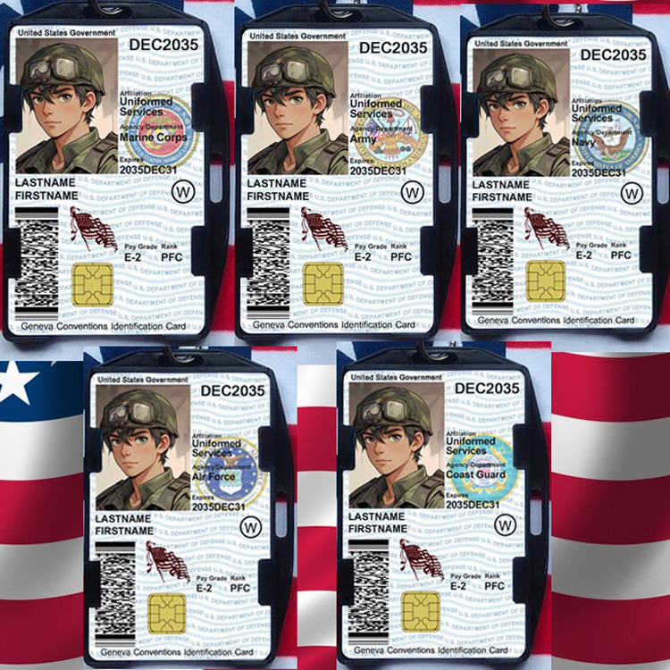 Animation Cos Us Soldier Army Air Force Navy Navy Land Team Black Telescopic Double-Sided Card Stand