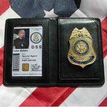 American DSS metal badge card holder card package Certificate Package built-in emblem certificate package animation COS Prop package