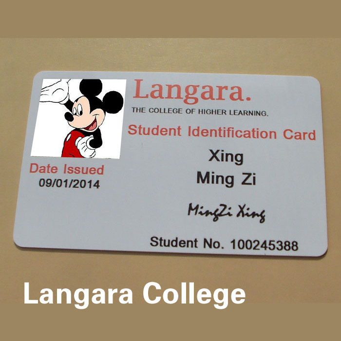 Personalized entertainment card Canada Langara Langara College animation custom card