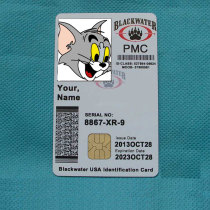 Personality Customized Entertainment Card America BlackWater International Customized Card Vertical Edition BlackWater Animation PVC ID Card