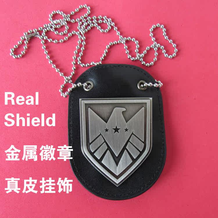 Real Shield Metal Badge Leather Bead Chain Charm of the hit TV series 