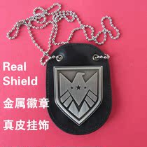 The second season of the hit drama Agents of S H I E L D Real Shield metal badge Leather bead chain pendant