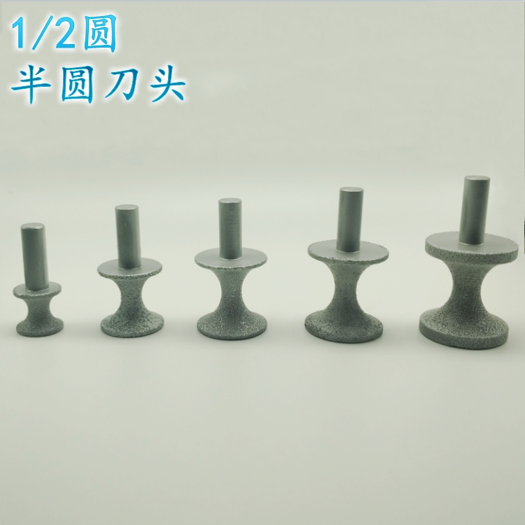 Hengli quartz stone tool head semi-circle type table side type cutter 1 2 round edge brazing diamond grinding head