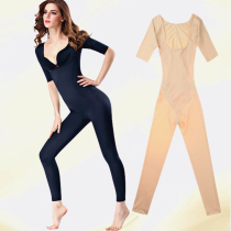 Double layer pressure shaping close-up stomach thigh tightening hand arm short sleeve long pants body-style one-piece clothes rear deceit