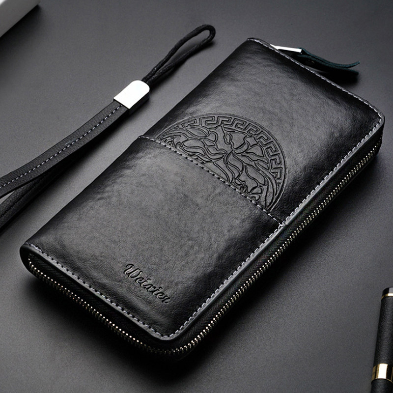 Wallet men's trendy fashion personality long version of the tide brand student 2019 youth hand holding men's zipper Korean leather