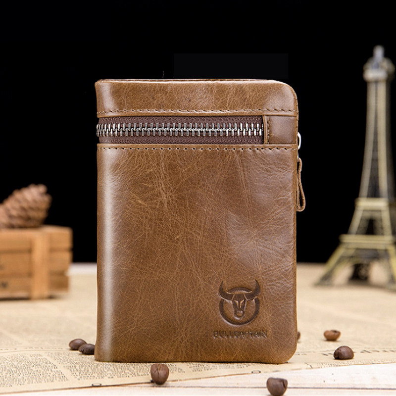 Men's soil wallet short multi-functional dad leather men's with zipper 2019 three-fold thickened large capacity