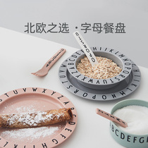 Rhubarb Home Spot] Danish designletters childrens alphabet dinner plate