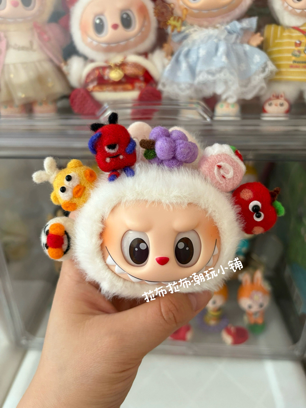 Labubu Head Accessory, Labubu Head Ornament, Labubu Doll Clothing Brooch Accessory, Handmade Wool Felt