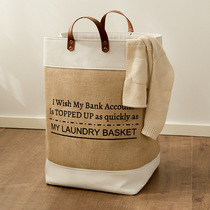 My laundrybasket large capacity cotton linen dirty clothes basket foldable storage basket household storage basket