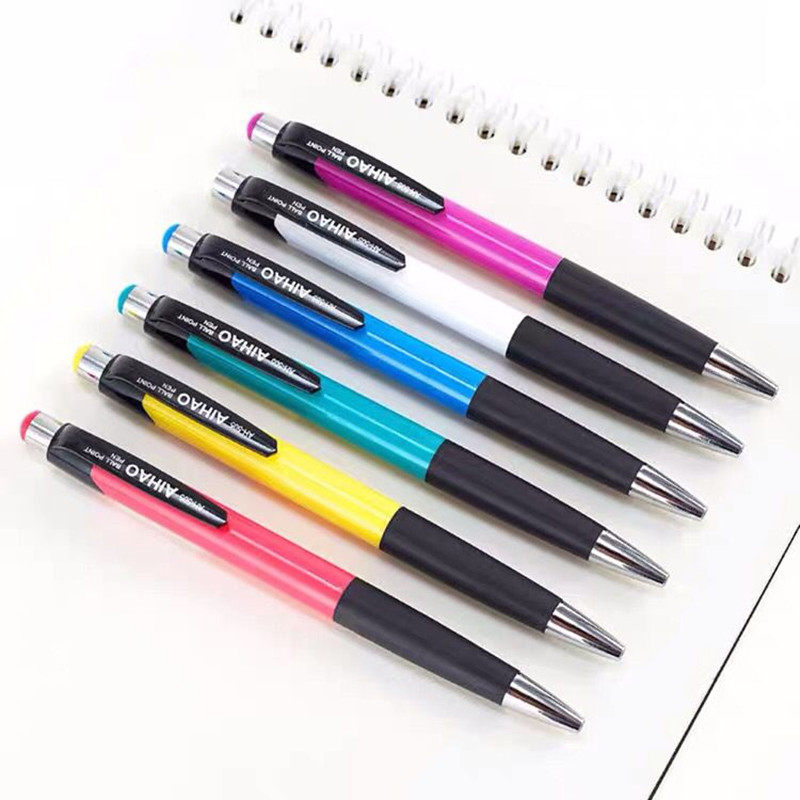 Hobby students press-type 0-7 oil pen office ballpoint pen with creative atom pen by moving ball pen refill blue pen
