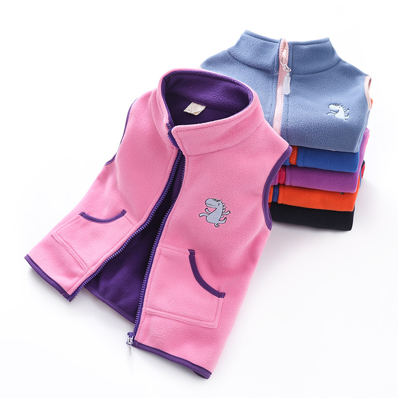 Children's cotton vest outerwear girl's polar fleece vest thickened baby spring and autumn waistcoat boy warm vest