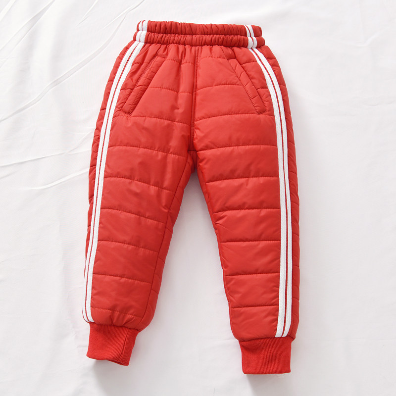 Children's down cotton warm long pants windproof winter clothing male and female children fever cotton pants outside wearing thickened baby old cotton pants
