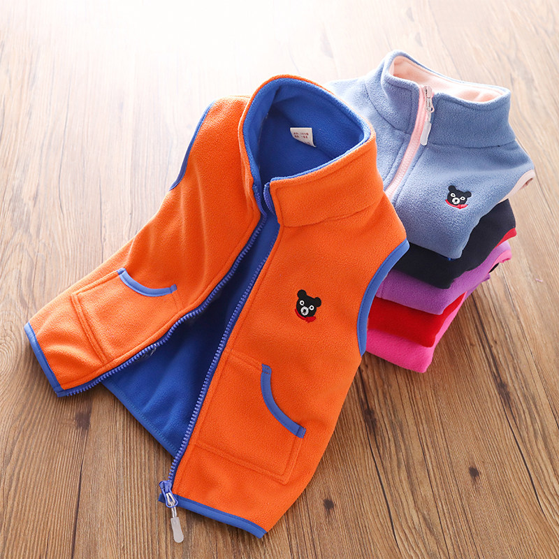 Children's Vest Vest Fleece Boys 2022 Spring and Autumn New Baby Fleece Vest Casual Girls Vest Vest