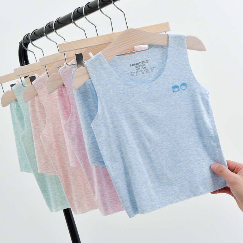 Child vest suit Summer outwear with heart cut T-shirt shorts Two sets of male and female baby No marks Modale sleeveless t