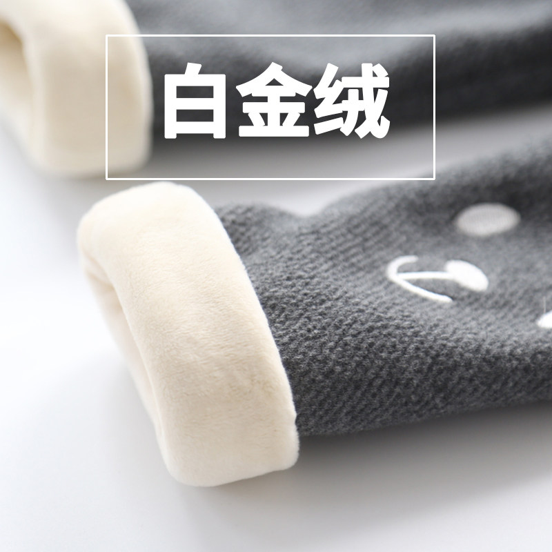 Children hit bottom pants 2023 new male and female warm pants with velvet thickened baby Autumn winter outwear cotton pants-Taobao