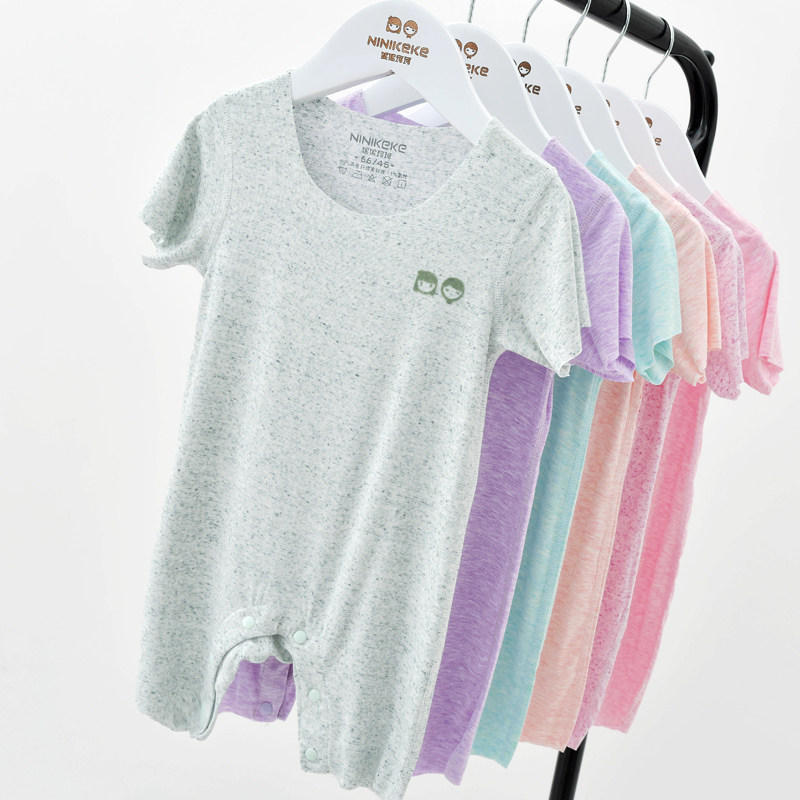 Baby with no trace conjunction clothes Model newborn pyjamas spring and autumn baby short sleeve hackdress