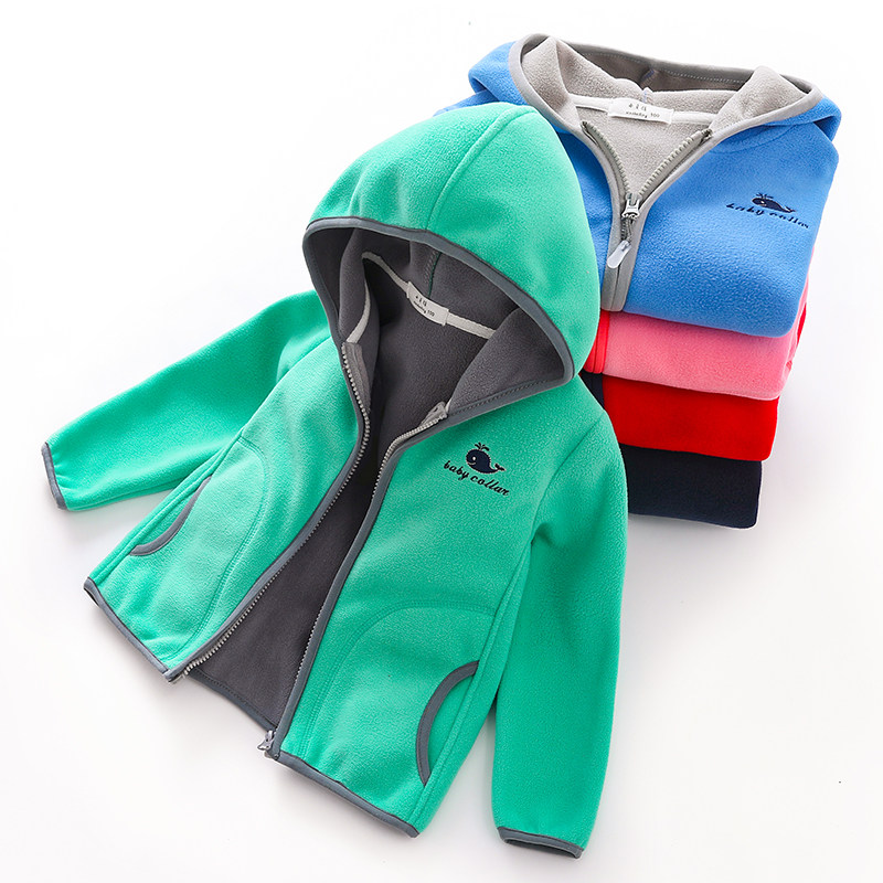 Children's fleece jacket spring and autumn boys fleece jacket baby 2022 new tops girls pull chain cardigan