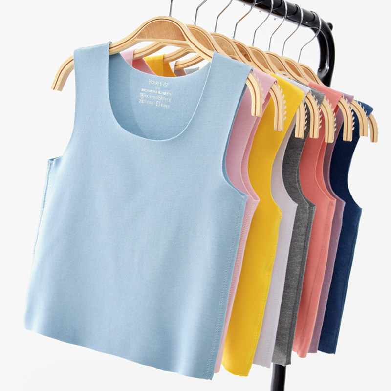 Children Vest Fever Duvet No Marks Warm Winter Baby Gsuede Underwear Waistcoat for male and female children wearing undercoat