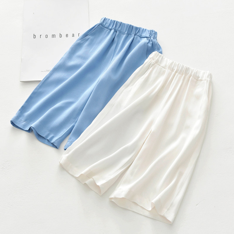 Girl's summer thin broadleg pants children's horn pants Han edition ultra-thin seven shorts baby mosquito-proof glass sweet cotton