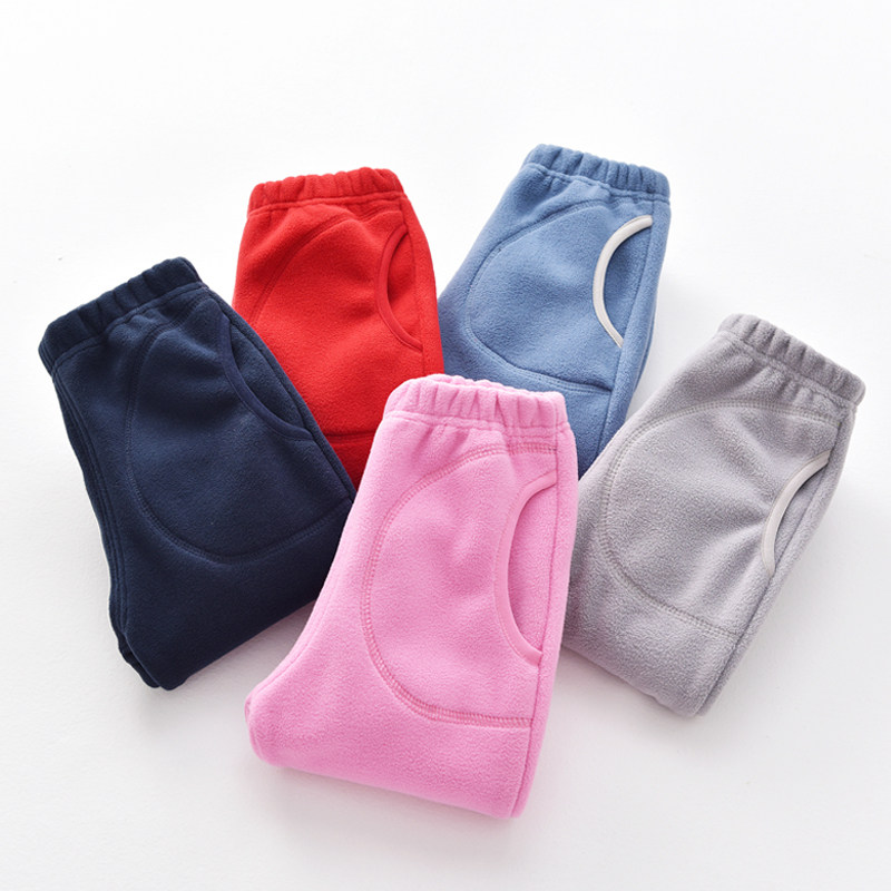 Children's fleece pants 2022 Spring and Autumn new male and female children thick casual sports trousers baby fleece pants