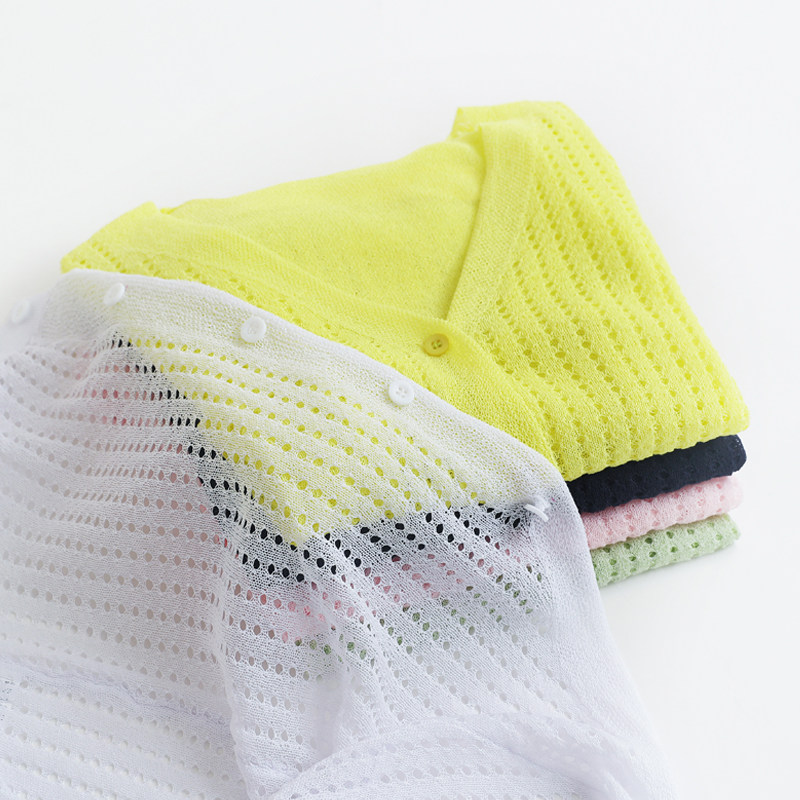 Mesh Sunscreen Children Thin air Breathable Female Baby Ice Silk Outfitting Summer Knit Air Conditioning Cardiovert Jacket