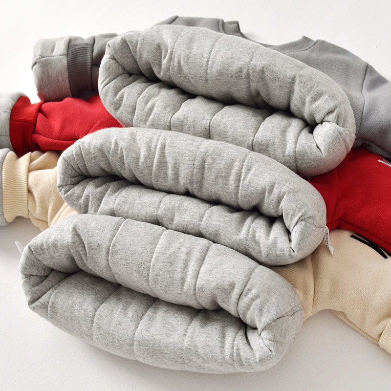 Children thickening thick cotton T children clothing 2022 new winter clothing baby suede shirts male and female clips cotton set head warm blouses