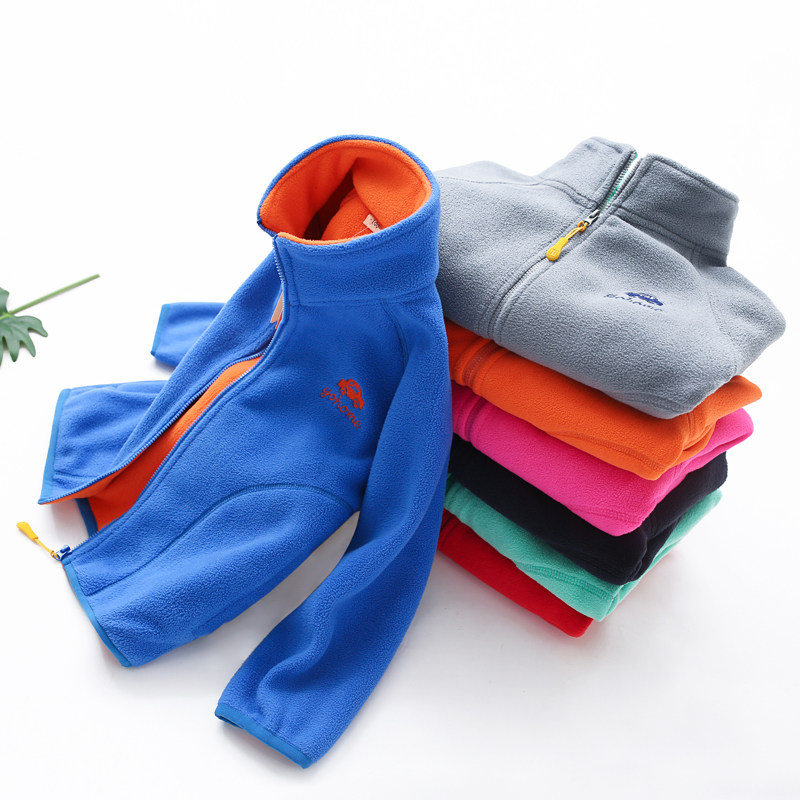 Children's fluff coat 2022 new boy and girl's granule jacket spring and autumn baby velvet jersey zipper sweater