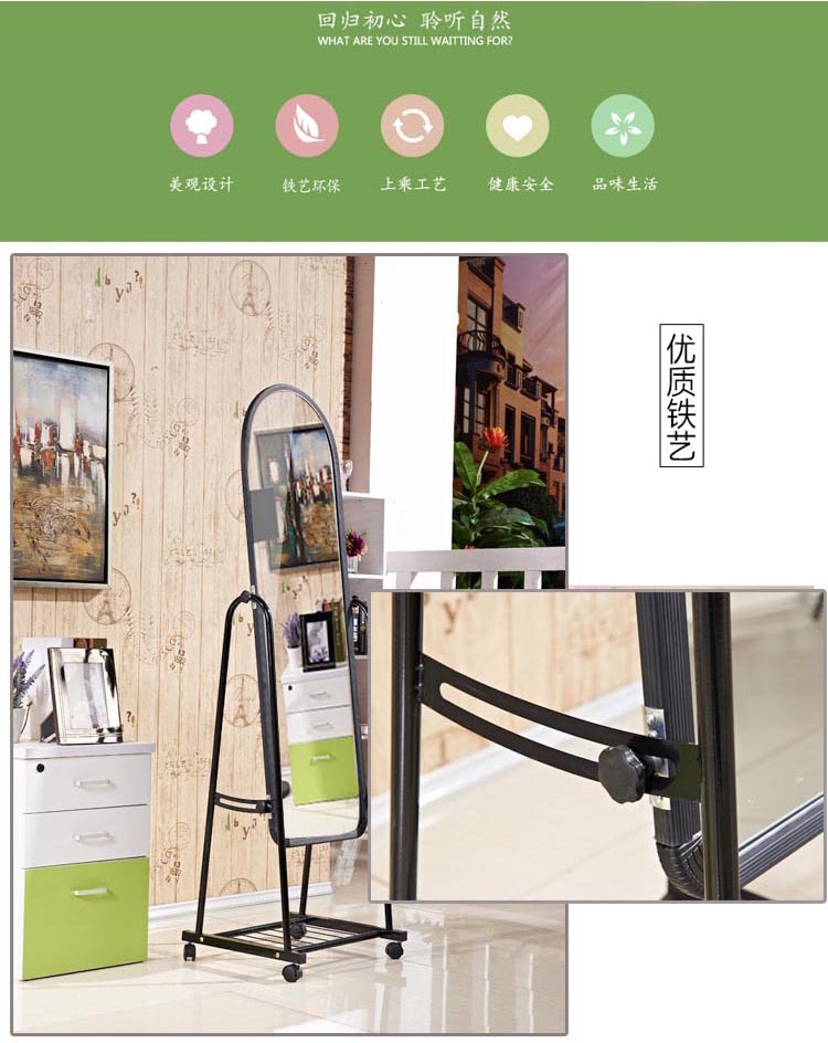 Gương trang điểm phù hợp gương trang điểm treo tường bề mặt tường nhà thay đồ phòng ngủ treo gương lớn với khung gương toàn thân - Gương gương tròn để bàn