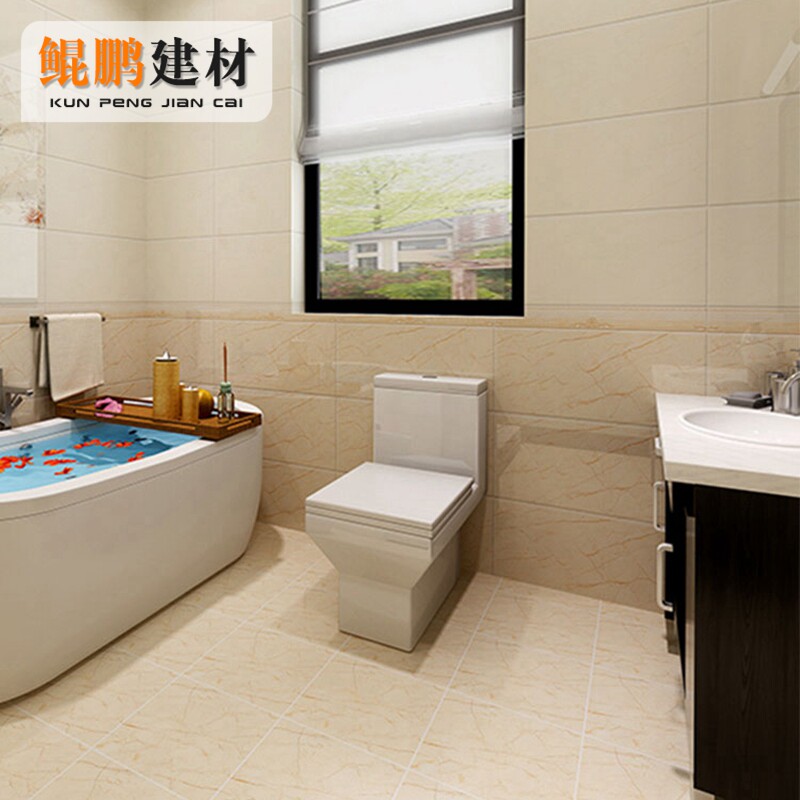 Beige gold pomelo surface matching wall tiles floor tiles waistline 300x600 kitchen bathroom balcony anti-slip