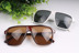 Lin uốn cong kính râm lớn retro PANK sunglasses kính râm nam và nữ hộp đen lớn kính râm tấm cận thị kính cận đẹp Kính râm