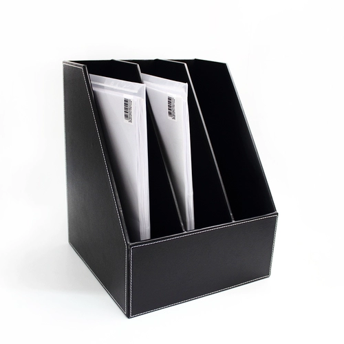 Business Creative Leather Three -Layer File Seat/Frame/Frame Three -Row File Classification и сортировка настройки хранения