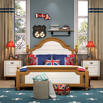 ABC American noble series 1 35m 1 5m 1 8m solid wood childrens small apartment single bed 1 5m bed