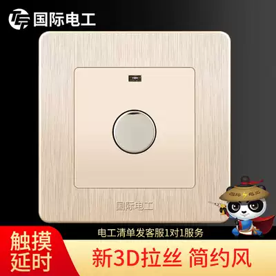 TEP concealed wall switch socket panel type 86 champagne gold induction corridor switch touch delay open