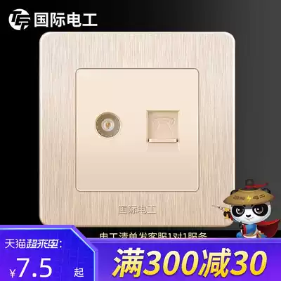 TEP switch socket panel type 86 TV telephone connector interface socket Gold TV telephone socket