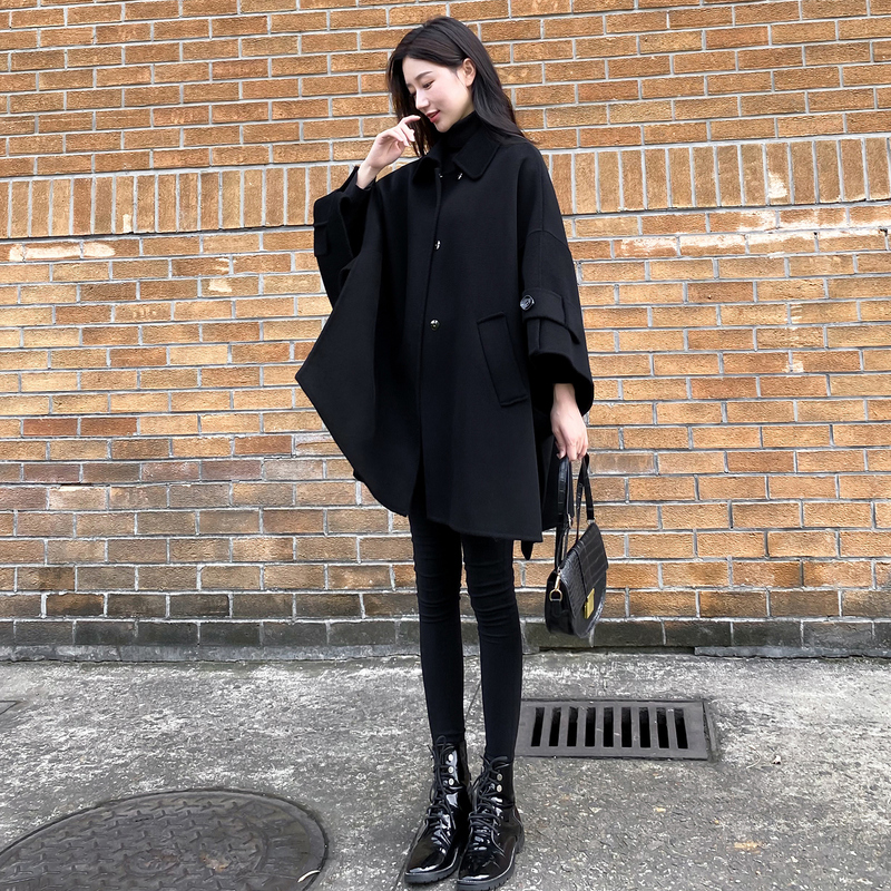 Double-Sided Cashmere Cape Coat for Women, 2026 Autumn and Winter New Style, Loose and Elegant Shawl, Woolen Coat for Petite Women