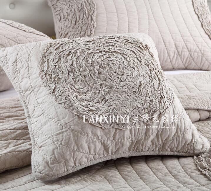 hoa đĩa handmade châu Âu và Mỹ Patchwork Quilt ba mảnh rắn giường màu bông bao gồm 3 dãy phòng đều có máy lạnh trong mùa hè là - Trải giường drap giường hàn quốc