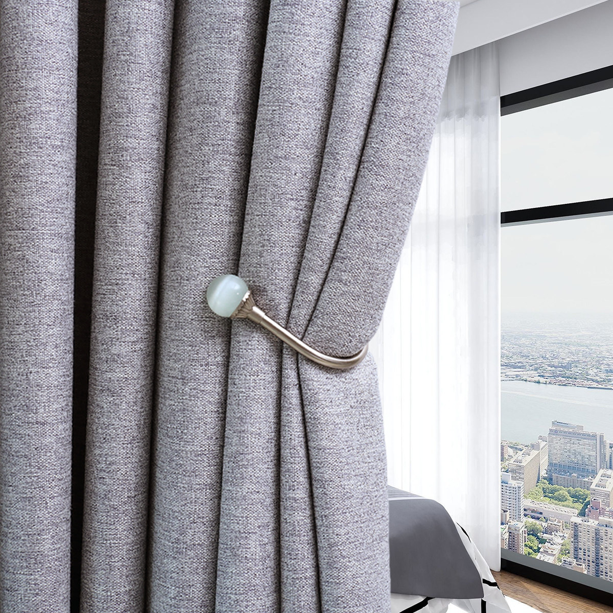 Minima Hyundai Nordic Custom Bedroom Shading Curtains Thickened Light And Fancy Atmosphere Floating Window Living-room Thermal Insulation Finished Products