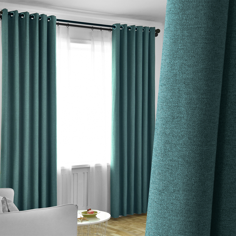 Modern minimalist pure color curtains finished products shading Nordic style Living room Bedrooms floor floating windows Custom linen fabrics