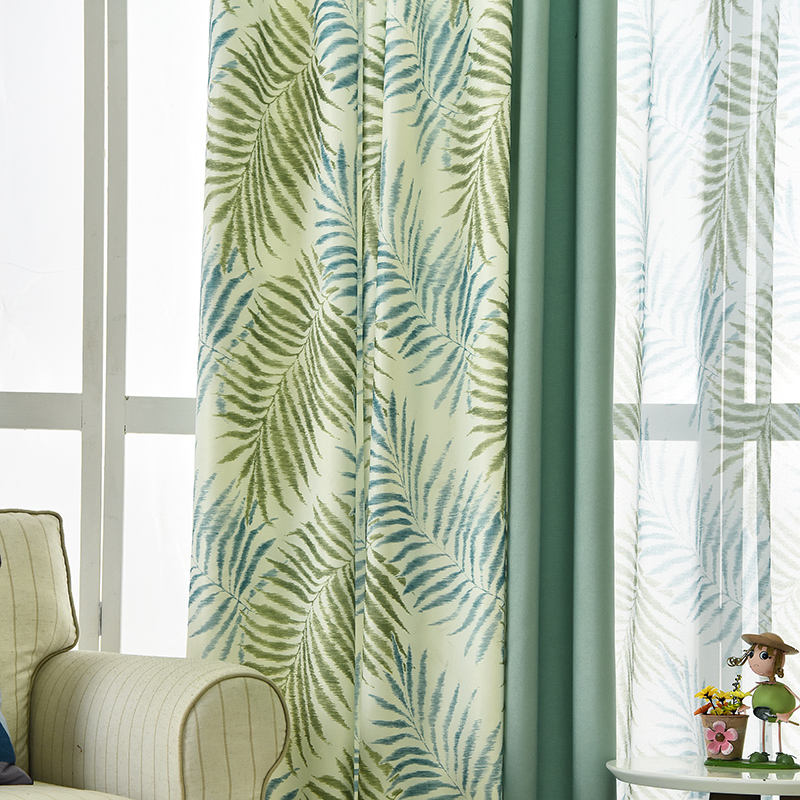 Simple modern splicing curtains American pastoral Nordic style custom finished curtain fabric Bedroom living room