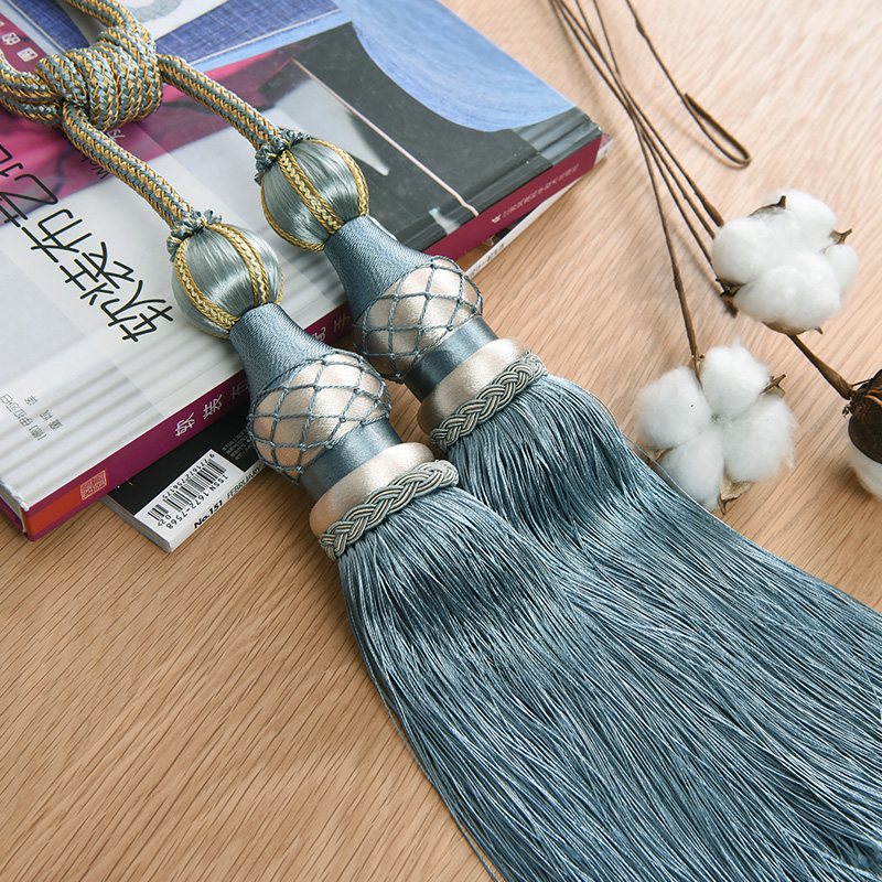 European retro hanging ball curtain strap wild simple modern curtain buckle hook creative double ball tassel rope
